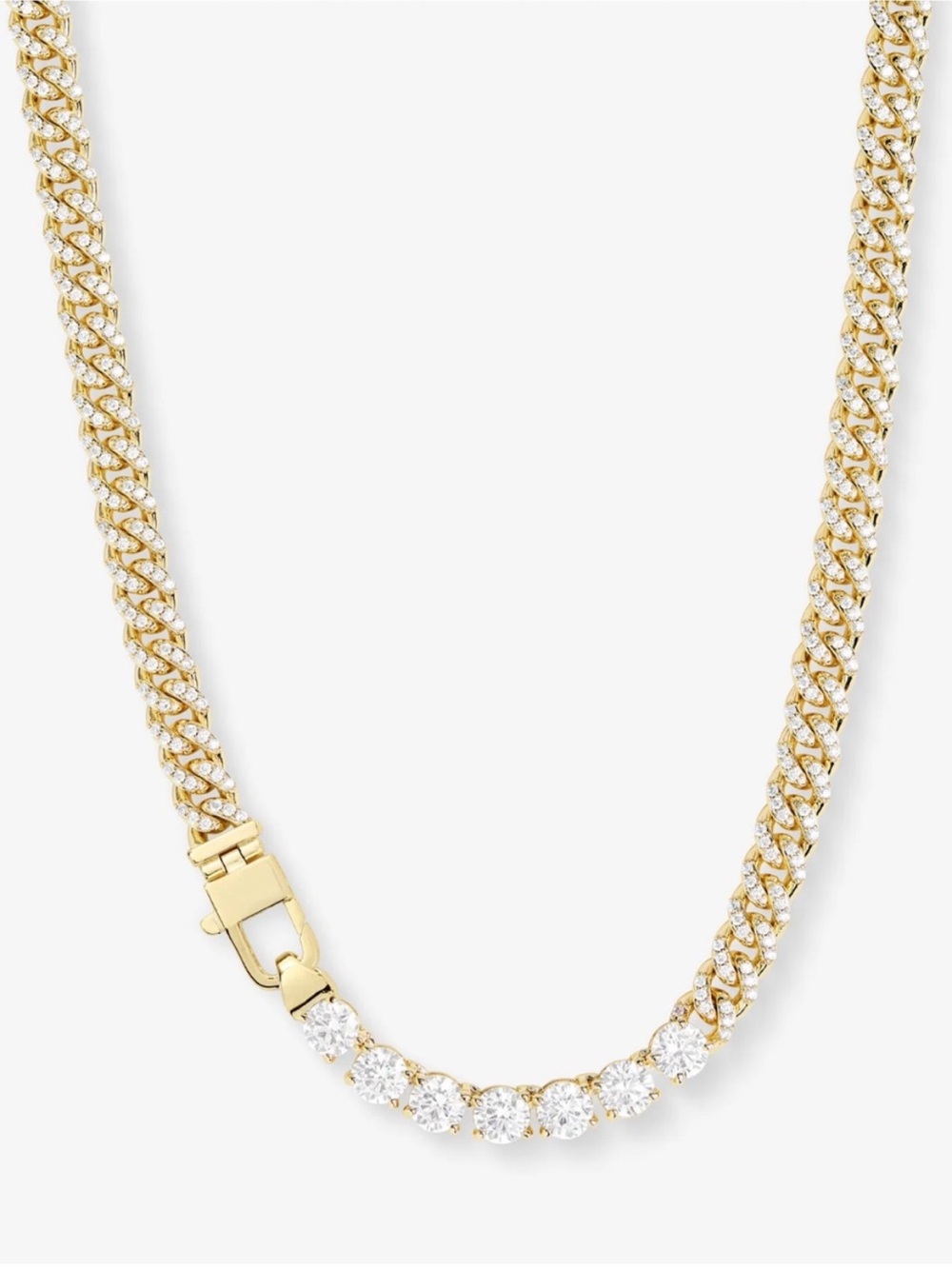 NWT Melinda Maria Gold “Pavé Julian Loves Diamonds Necklace 6.8mm” - Picture 7 of 9
